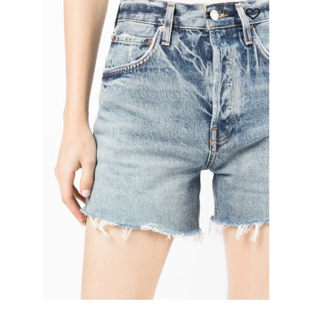 AGOLDE Blue Riley Cut-Off Denim Shorts - Size 31